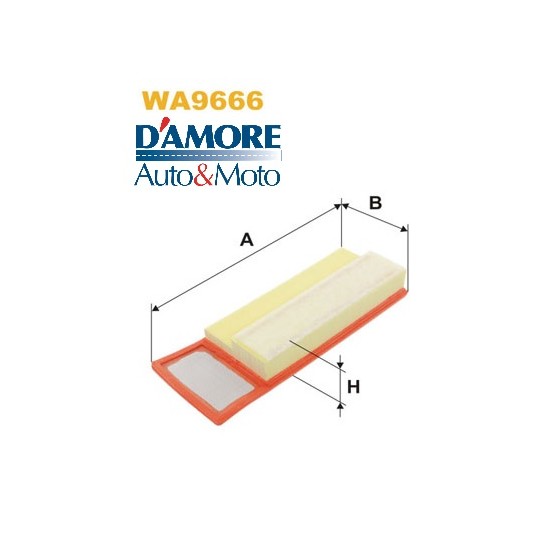 FILTRO ARIA MOTORE L356 L132 H50 FIAT DOBLO (263) FIORINO (225) QUBO 1.3 MJ