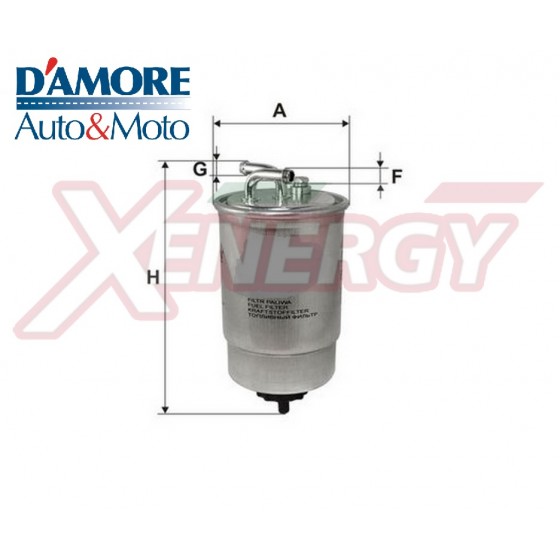 FILTRO GASOLIO AUDI A1 SEAT IBIZA V SKODA FABIA (6Y) VOLKSWAGEN POLO 1.4 TDI 1.6 TDI D89 H125 2 TUBI D8