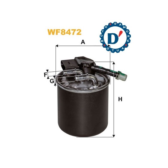 FILTRO GASOLIO D83 D8 D10 H100 MERCEDES CLASSE C (W204) CLASSE E (W212) GLC (C253) GLE (W166) 2 TUBI CON RISCALDAMENTO FILTRO