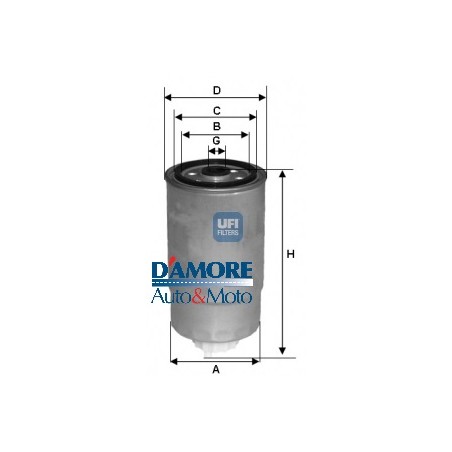 FILTRO GASOLIO M16X1,5 D84 H160 PER ALFA ROMEO AUDI CITROEN FIAT FORD IVECO OPEL impianto bosch