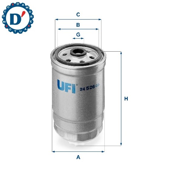 FILTRO GASOLIO M16X1,5 D85 H143 JEEP WRANGLER III (JK) 2.8 CRD SAAB 9-3 (YS3F) 1.9 TID