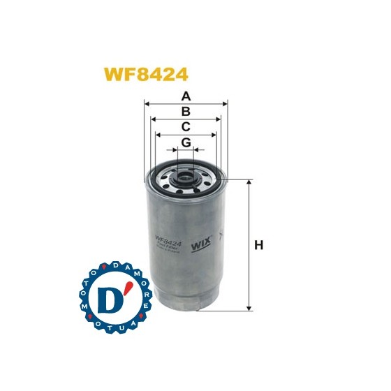 FILTRO GASOLIO M16X1,5 D85 H168 PER IVECO DAILY II III 2.8 TD impianto UFI