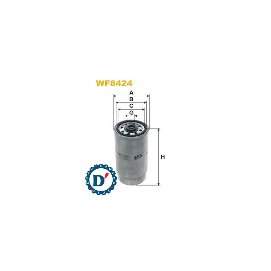 FILTRO GASOLIO M16X1,5 D85 H168 PER IVECO DAILY II III 2.8 TD impianto UFI