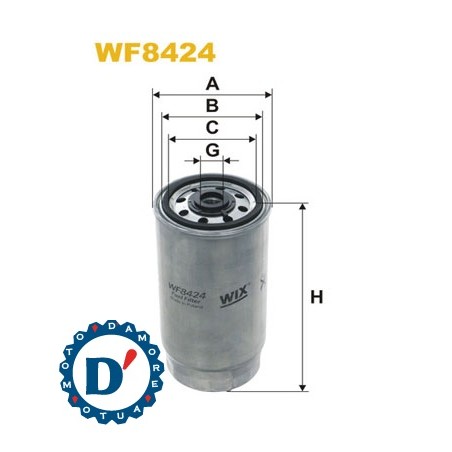 FILTRO GASOLIO M16X1,5 D85 H168 PER IVECO DAILY II III 2.8 TD impianto UFI