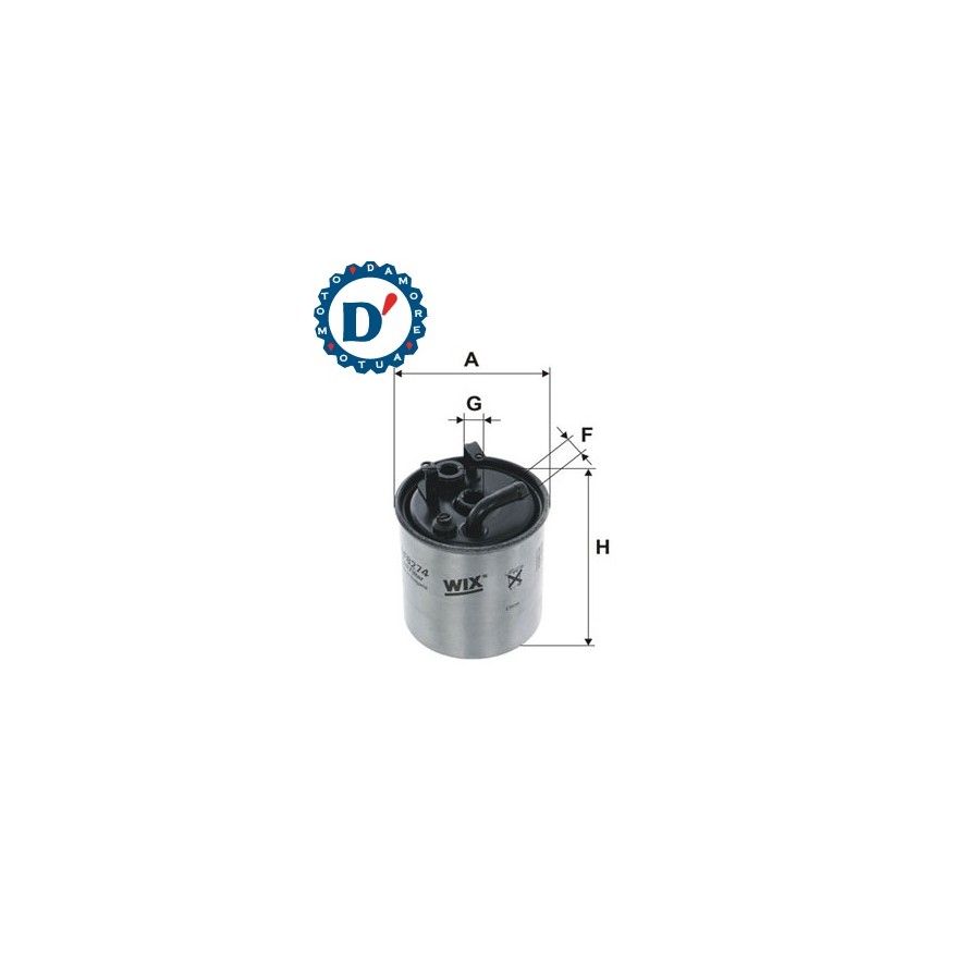 FILTRO GASOLIO MERCEDES CLASSE A (W168) 160 CDI 170 CDI SPRINTER (903) 1 TUBO D10 2 VALVOLE SUPERIORI C/RACCORDO SENSORE ACQUA