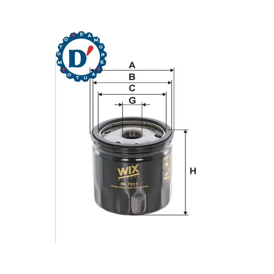 FILTRO OLIO MOTORE M20X1,5 D76 H79 DACIA LOGAN 1.5 DCI MERCEDES CLASSE A (W176) 1.5 DCI RENAULT CLIO IV 1.5 DCI con valvola bloc