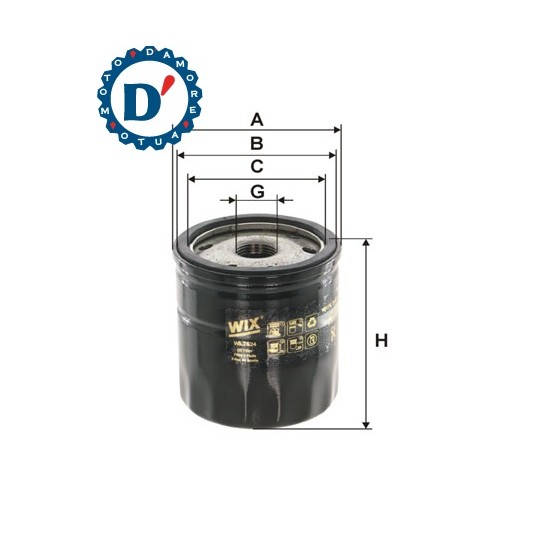 FILTRO OLIO MOTORE M20X1,5 D76 H92 CITROEN C3 II III 1.2 VTI C4 PICASSO II 2.0 HDI FORD C-MAX (DM2) FOCUS II MONDEO V 1.8 TDCI 2