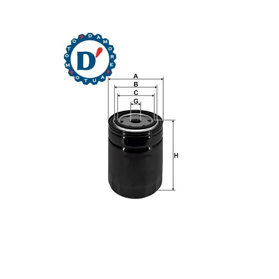 FILTRO OLIO MOTORE UNF3/4\'\'16SP D95 H153 AUDI A4 (8D) A6 (4A) VOLKSWAGEN GOLF III PASSAT (3B) 1.6 1.8 1.9 TD