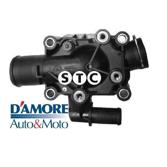 FLANGIA TERMOSTATO MOTORE CITROEN C2 C3 PEUGEOT 1007 206 307 RANCH 1.4 1.6 CON VALVOLA TERMOSTATICA