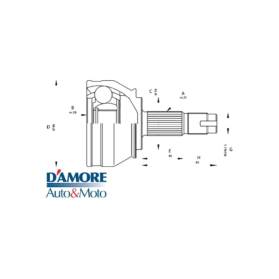GIUNTO OMOCINETICO ALFA ROMEO 156 FIAT MAREA LANCIA LYBRA L/R