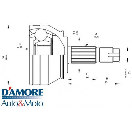 GIUNTO OMOCINETICO ALFA ROMEO 156 FIAT MAREA LANCIA LYBRA L/R