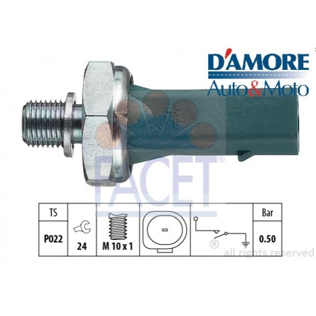 INTERRUTTORE PRESSIONE OLIO AUDI A1 A3 SEAT IBIZA VI (6L) CORDOBA (6K2-6L2) 0,5 BAR VERDE