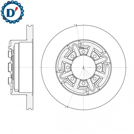 KIT DISCHI FRENO D289 S22 PER IVECO DAILY II III POSTERIORI 8 FORI PIENI