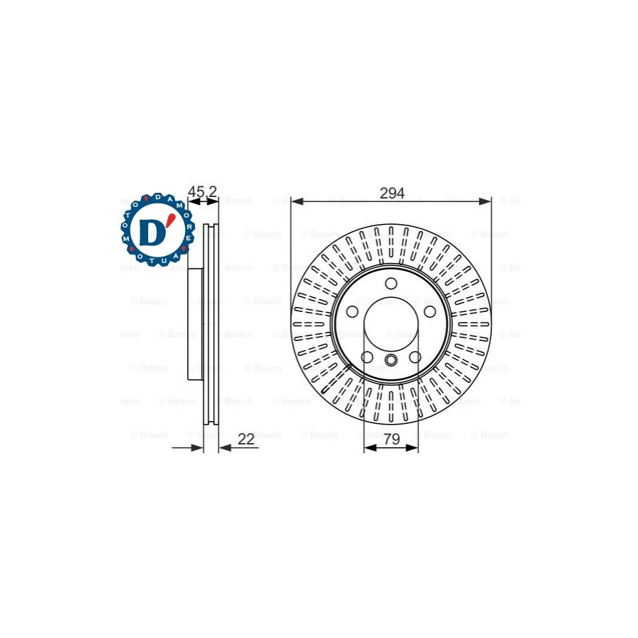 KIT DISCHI FRENO D294 S22 MINI COUNTRYMAN (R60) PACEMAN (R61) 5 FORI VENTILATI ANTERIORI