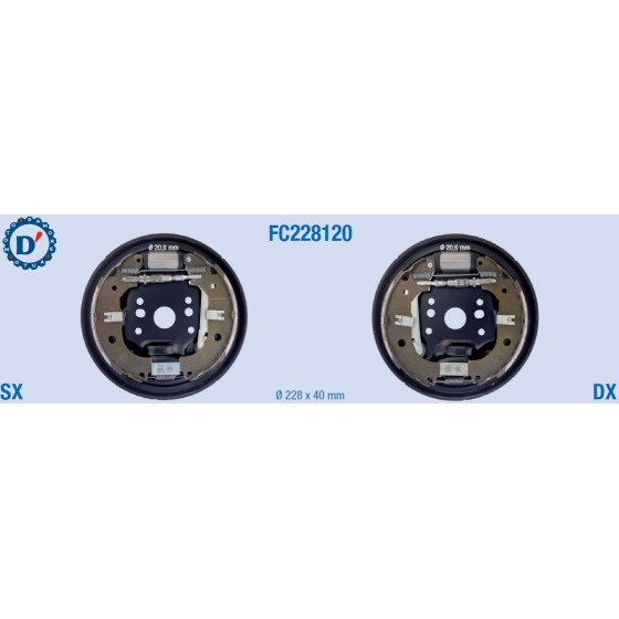 KIT MASSA FRENANTE FIAT DOBLO (263) 7 q.li POSTERIORE DX SX PIATTO GANASCE CILINDRETTO