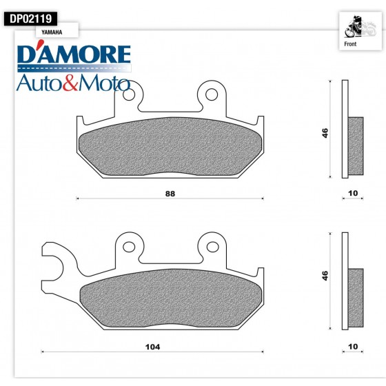 KIT PASTIGLIE FRENO MOTO FORMA BRAKES DP02119 HONDA