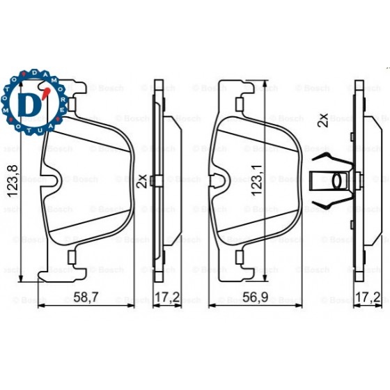 KIT PASTIGLIE FRENO POSTERIORI BMW 3 (F30, F80) 4 (F32, F33, F36, F82, F83)