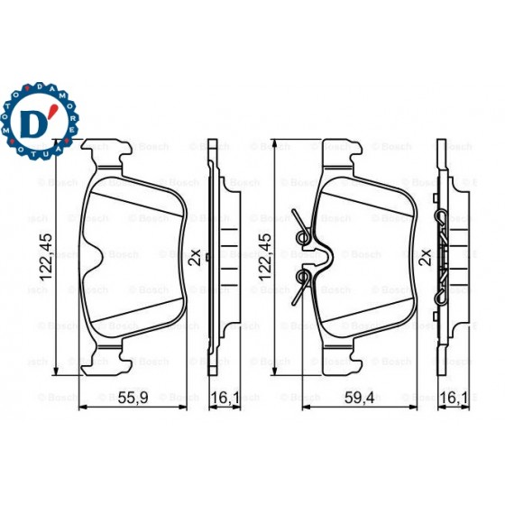 KIT PASTIGLIE FRENO POSTERIORI JAGUAR E-PACE (X540) F-PACE (X761) LAND ROVER RANGE ROVER EVOQUE (L538) VOLVO S90 II V90 II XC90 