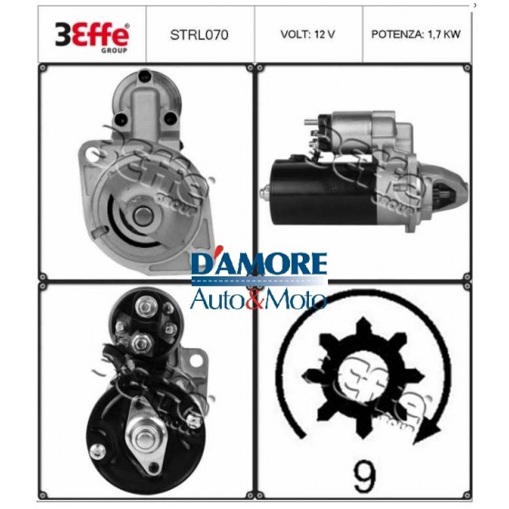 MOTORINO AVVIAMENTO LOMBARDINI 12V 1.7KW 9 DENTI BMW SERIE 5 (E34)