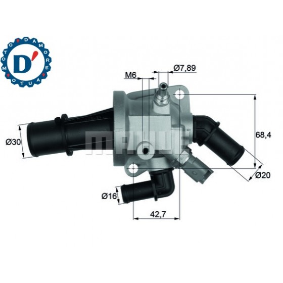 TERMOSTATO MOTORE FIAT 500 IDEA PANDA (169) PUNTO (188) LANCIA MUSA YPSILON 1.3 JTD 88°
