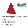 FANALE CATADIOTTRO TRIANGOLARE APPLICAZIONI UNIVERSALI L 150mm CON VITI FISSAGGIO LATO DX E SX