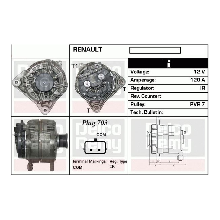 ALTERNATORE RENAULT SCENIC, MEGANE, BOSCH 14V