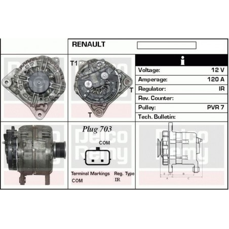 ALTERNATORE RENAULT SCENIC, MEGANE, BOSCH 14V