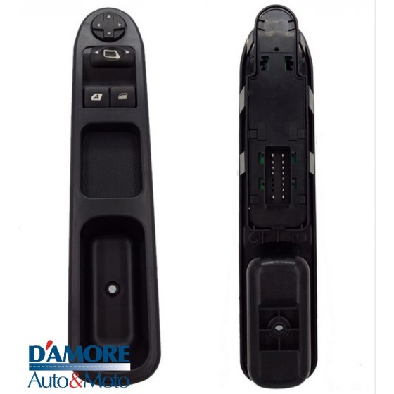 INTERRUTTORE ALZAVETRO PEUGEOT 207 ANTERIORE SX CON MOSTRINA 2 PULSANTI E REGOLAZIONE SPECCHI RETROVISORI ESTERNI